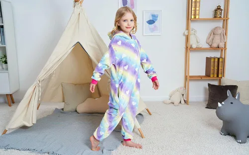 Miniatura 45 de Pijama de unicornio unisex para niños, enteritos para disfraz, Halloween
