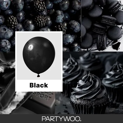 Miniatura 2 de PartyWoo Globos Negros 145 piezas Diferentes Tamaños de 18 12 10 5 Pulgadas Kit de Arco de Globos Negros Guirnalda para Baby Shower Cumpleaños
