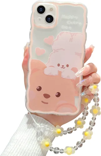 Miniatura 42 de Compatible con iPhone 11 Funda Lindo Dibujos Animados Pequeño Oso Conejo con Lindo Diseño de Cadena para Mujeres Niñas Estético Kawaii Funda Delgada