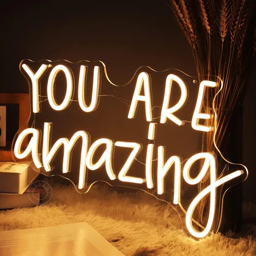 Miniatura 2 de SYLHOME Letrero de luz LED de neón "You Are Amazing" 5V para niñas, niños, dormitorio, sala de estar, aula, decoración de pared colgante