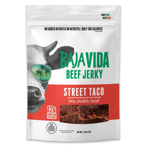 Miniatura 8 de Baja Beef Jerky - Cecina de res 100% natural, cetogénica, sin gluten, cecina artesanal baja en calorías, 0.46 oz de proteína por porción, sin