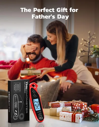 Miniatura 5 de Termómetro digital de lectura instantánea para carne con doble sonda, termómetro de alimentos para cocinar y asar a la parrilla, retroiluminación