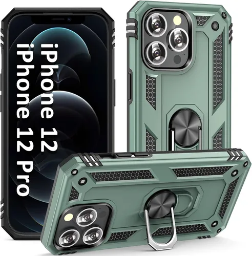 Miniatura 20 de ADDIT i Phone 12 Pro Max - Funda para iPhone 12 Pro Max, con anillo de soporte, soporte ajustable, grado militar, protección resistente, a prueba