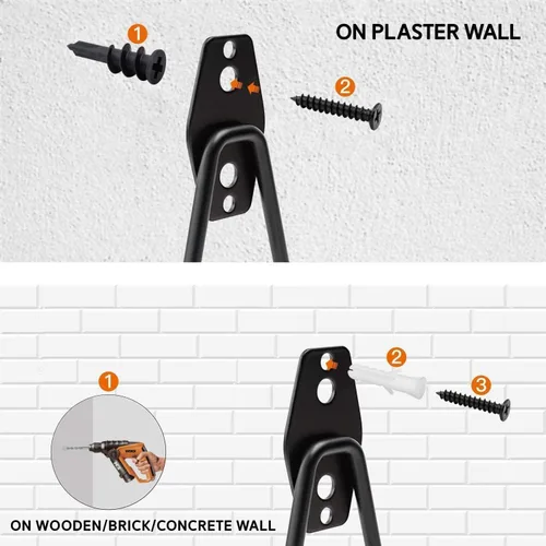 Miniatura 4 de SMARTOLOGY Ganchos de utilidad resistentes, colgador de pared, paquete de 2 pequeños, 3 pulgadas de largo y 2.5 pulgadas de ancho, para garaje