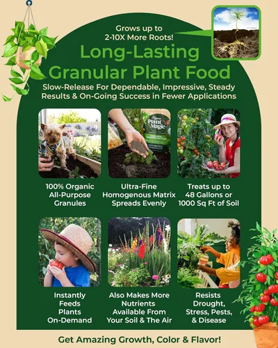 Miniatura 5 de Organic Plant Magic - Fertilizante granular de liberación lenta Truly Organic™: Gránulos de alimentos para plantas de larga duración - Flores