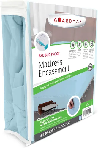 Miniatura 94 de Guardmax Funda de colchón de punto con cremallera, tamaño Queen, impermeable y a prueba de chinches, ropa de cama cómoda, suave y silenciosa con 2