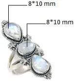 Miniatura 4 de AUDRIELLE Anillo de plata de ley 925, piedra preciosa hecha a mano, ajustable
