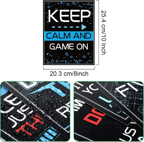 Miniatura 7 de Sumind Cartel de 10 carteles de videojuegos, impresión artística de juego de niño en fiesta de cumpleaños, decoración de pared de palabras Azul
