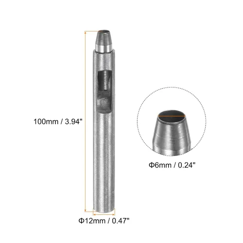 Miniatura 2 de HARFINGTON Perforadora de cuero de 0.236 in, recta, redonda, con ojales, remache a presión, para cuero, artesanía, ropa, bolso, cortina de tela
