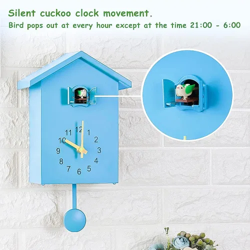 Miniatura 2 de Reloj de cuco de cuco con quimero y péndulo, voz de pájaro natural o llamada de cuco, reloj Coo Coo para arte de pared, hogar, sala de estar