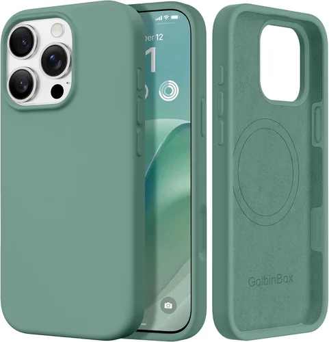 Miniatura 162 de GolbinBox Funda magnética para iPhone 17, compatible con MagSafe, cubierta de silicona integrada para control de cámara, funda de silicona líquida a