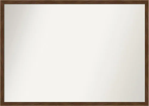Miniatura 72 de Amanti Art Espejo de pared personalizado no biselado (23 x 25 pulgadas), marco estrecho marrón Carlisle, varios tamaños personalizados, espejo