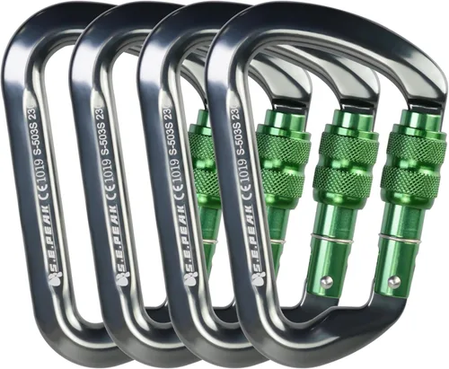 Miniatura 12 de SEPEAK UIAA - Mosquetón de escalada con bloqueo de 30 kN, clip profesional para puerta de tornillo resistente para escalada al aire libre