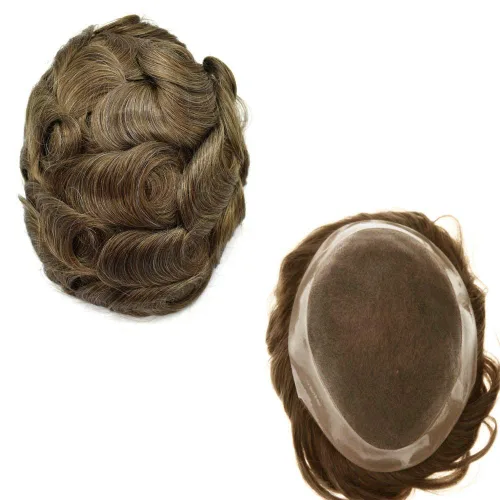 Miniatura 41 de LYRICAL HAIR Toupee - Sistema de cabello de repuesto para hombre, monofilamento fino, monofilamento, peluca de cabello humano de piel duradera