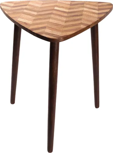 Miniatura 17 de Mesa auxiliar de madera rústica de 12 x 22 pulgadas, mesa auxiliar tallada a mano, mesa de noche con acabado quemado para dormitorio, mesa