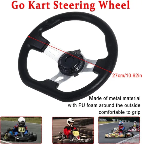 Miniatura 3 de Kit de pedales de freno y acelerador con cable de 71 pulgadas, resortes de retorno y volante de 10.630 in, se adapta a Road Rocket de 196 cc 6.5 HP