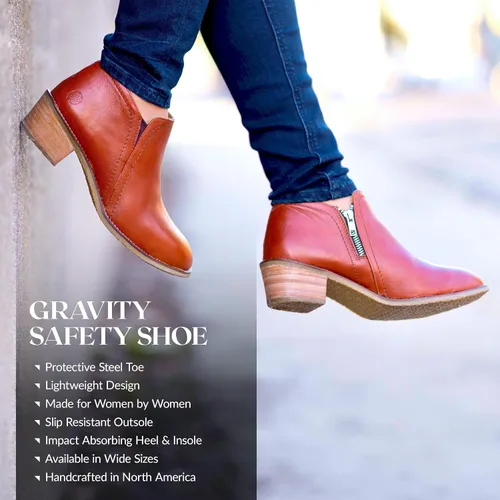 Miniatura 2 de XENA Gravity - Zapatos de trabajo de seguridad con punta de acero para mujer, botines de tobillo, transpirables, cómodos, antideslizantes