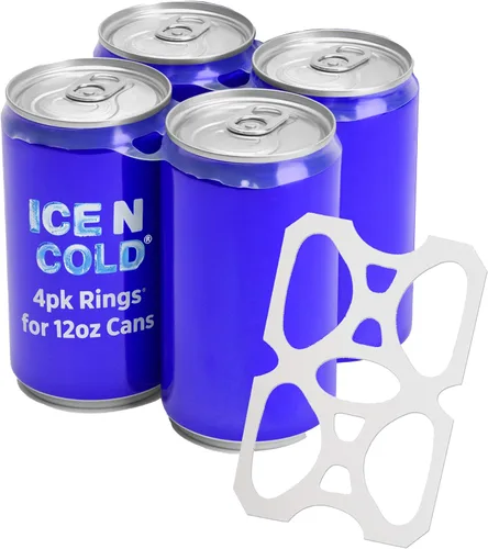 Miniatura 4 de ICE N COLD Paquete de 4 anillos (rollo de 1000 quilates) ajuste universal, se adapta a todas las latas de cerveza/soda de 12 onzas Envío rápido