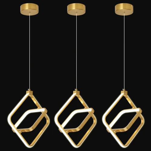 Miniatura 23 de Lámpara LED moderna con anillo dorado, lámpara colgante de 4000 K, regulable en altura ajustable, iluminación colgante para comedor, cocina, isla