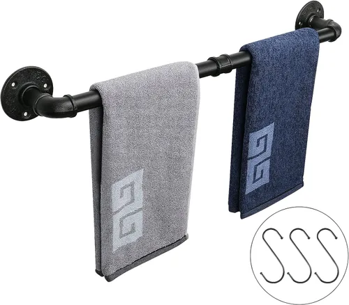NearMoon Toallero Industrial de Tubería, Accesorio Portador de Toallas de Ferretería de Baño de Servicio Pesado, Estante Soporte para Toallas de