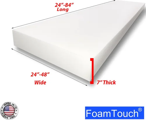Miniatura 38 de FoamTouch Colchón litera de 7 pulgadas de alto x 28 pulgadas de ancho x 72 pulgadas de largo (solo espuma), carbón, sin funda