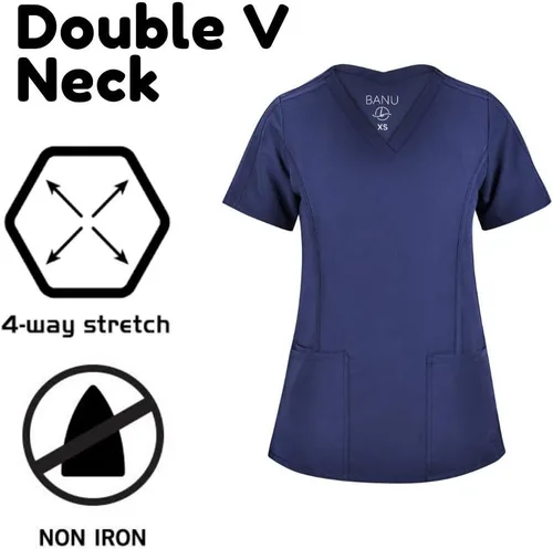 Miniatura 8 de Conjunto de 7 bolsillos Tali & Maya de enfermería para mujer, conjunto de uniforme médico diario para mujer, 3 bolsillos, parte superior, 4