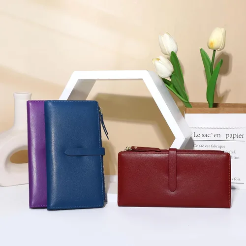 Miniatura 28 de Billeteras delgadas para mujer, tarjetero RFID plegable con bolsillo con cremallera, Mandala azul, Delgado