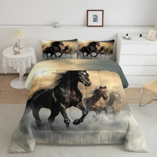 Miniatura 35 de Erosebridal Juego de edredón de murciélago tamaño Queen para niños y niñas, juego de ropa de cama con degradado de arco iris, juego de edredón Multi