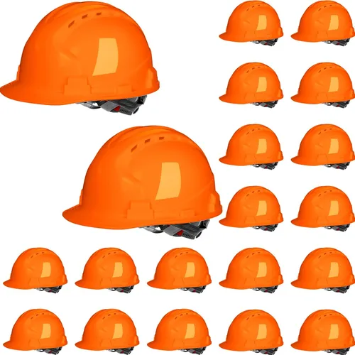 Miniatura 8 de Leumoi 20 Pack 4 Pt. Suspension Hard Hat Bulk Safety Helmets ABS Ratchet Hard Hats Adjustable Construction Hardhats with Vents and Cotton Brow Pad