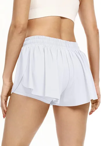 Miniatura 98 de Blaosn Pantalones cortos atléticos fluidos para mujer, gimnasio, yoga, entrenamiento, correr, pantalones cortos de tenis, falda falda linda, ropa