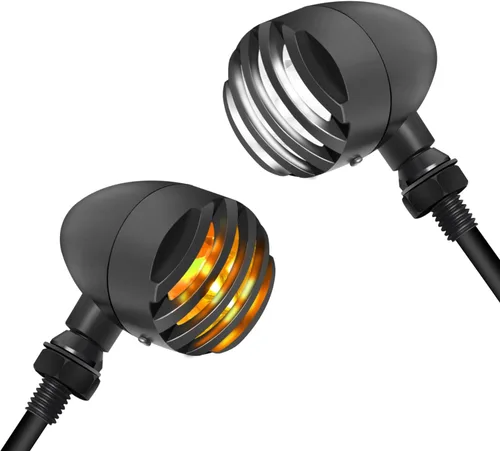 Miniatura 8 de Luces intermitentes NTHREEAUTO para motocicleta, faros intermitentes de LED, de aluminio y resistentes al agua, luces indicadoras universales