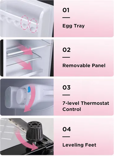 Miniatura 6 de F.W.WOOLWORTHS - Refrigerador compacto de 3.5 pies cúbicos con congelador, refrigerador mini de 2 puertas, termostato ajustable, para dormitorio