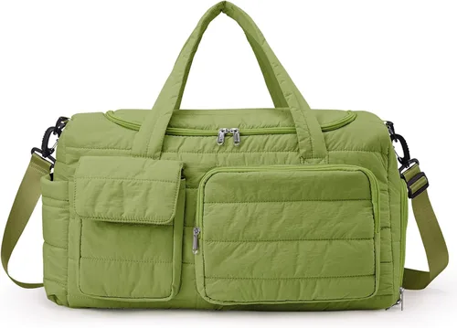 Miniatura 46 de Bolsa de Gimnasio Pequeña para Mujer, Bolsa de Lona de Viaje, Bolsa de Fin de Semana con Compartimento para Zapatos