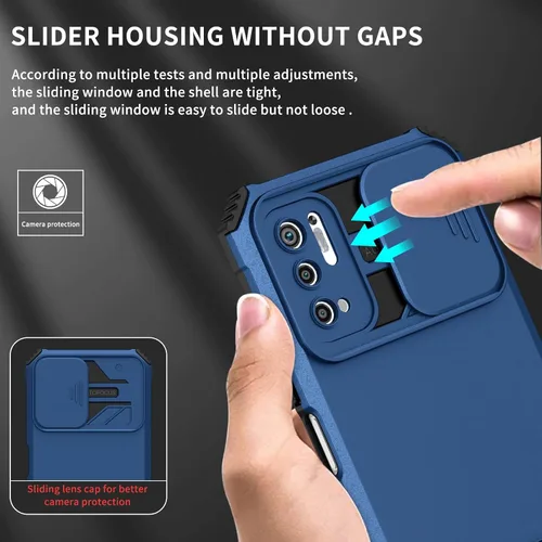 Miniatura 3 de Asuwish Funda de teléfono para Xiaomi Redmi Note 10 5G con protector de pantalla de vidrio templado y cubierta de cámara deslizante Soporte Soporte