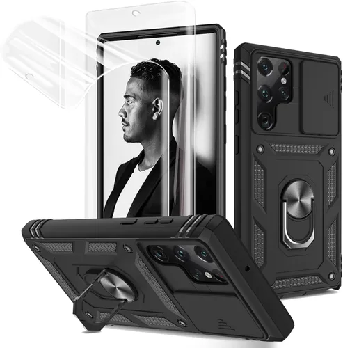 Miniatura 8 de Jeylly Funda para Samsung Galaxy S22 5G con [2 protectores de pantalla de vidrio templado], a prueba de golpes, grado militar, funda protectora
