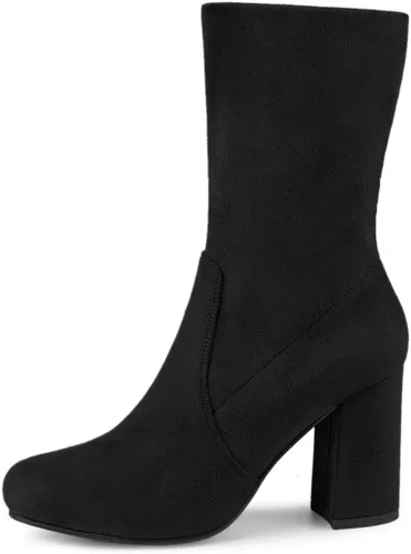 Miniatura 8 de Allegra K Botines plegables con tacón de bloque y punta redondeada para mujer