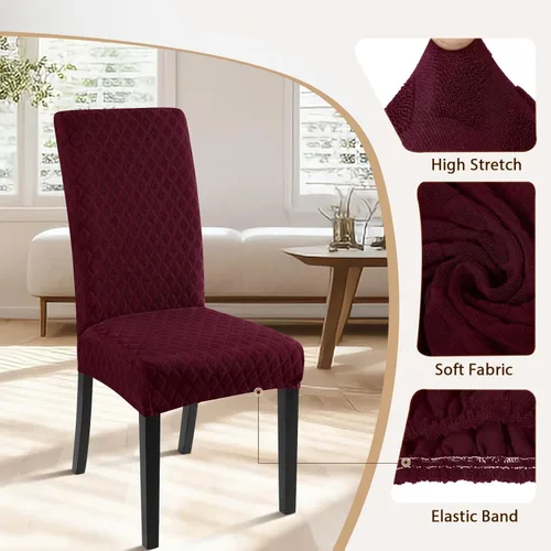 Miniatura 3 de SearchI Juego de 2 fundas elásticas para sillas Parsons de comedor, fundas elásticas con estampado de elastano, extraíbles, lavables, fundas