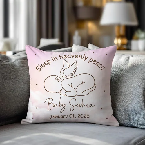 Miniatura 5 de Hyturtle Almohada conmemorativa personalizada para bebé (bebé conmemorativo 1)