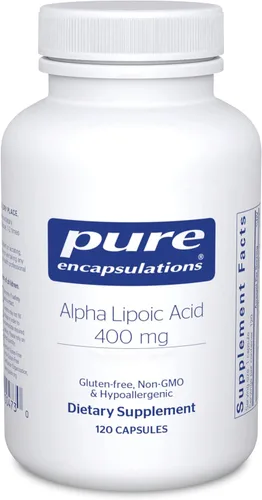 Pure Encapsulations Ácido alfa lipoico 400 mg | Suplemento ALA para apoyo hepático, antioxidantes, salud nerviosa y cardiovascular, radicales libres