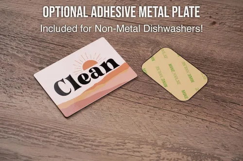 Miniatura 4 de Letrero magnético de doble cara para lavavajillas Clean Dirty - Letreros magnéticos que dicen limpio/sucio - Adhesivo metálico opcional