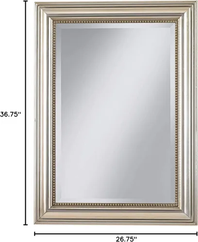 Miniatura 6 de Uttermost Stuart Silver Leaf - Espejo de pared (26 3/4 x 36 3/4 pulgadas)