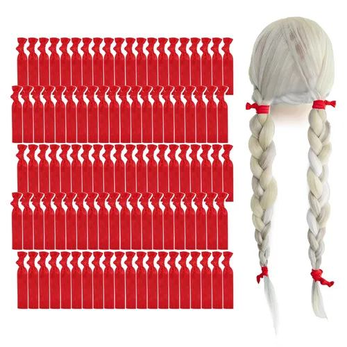 Miniatura 19 de MEEDEE Paquete de 100 lazos para el cabello, color negro, sin pliegues, nudos suaves para mujeres, sin daño, adecuado para colas de caballo, yoga