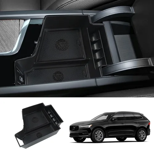 Organizador de consola central XC60 XC90 2018-2023 2024, para bandeja de consola SPA S90 V90 S60 V60, para bandeja de reposabrazos Volvo XC60 XC90