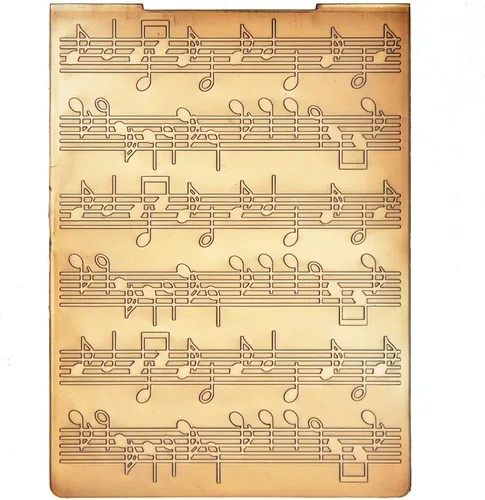Notación musical Fondo de partitura de música Carpetas de grabación en relieve de plástico para hacer tarjetas, álbumes de recortes y otras