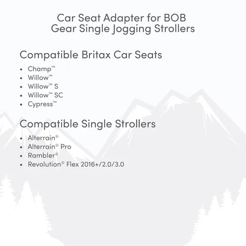 Miniatura 6 de BOB Gear Adaptador de cochecito de jogging individual para asientos de automóvil infantiles seleccionados Britax con ClickTight