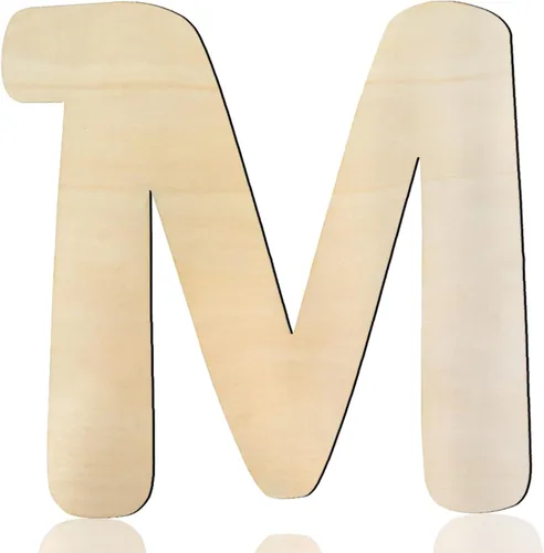 Miniatura 20 de Letras de madera de 8 pulgadas de alto, letra de madera D de 1/5 pulgada de grosor, letras del alfabeto de madera sin terminar para decoración