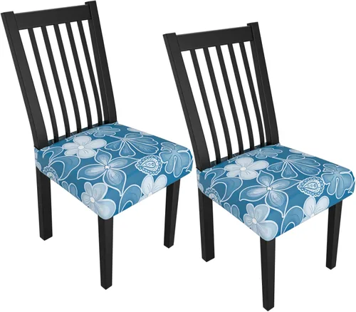 Miniatura 130 de Juego de 4 fundas elásticas para sillas de comedor, fundas para sillas de comedor con estampado floral, fundas para asientos de sillas con estampado