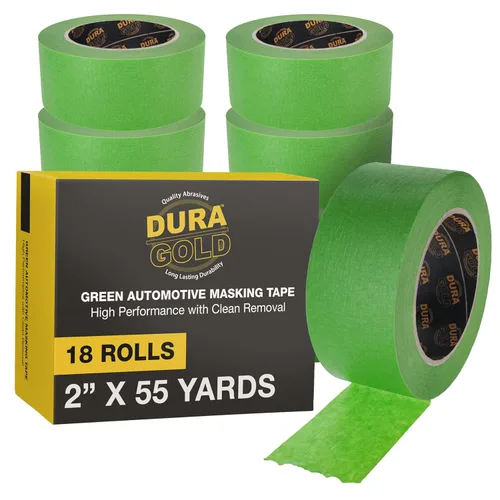 Miniatura 16 de Dura-Gold Cinta adhesiva verde automotriz de 1 pulgada (0.945 in x 55 yardas), 3 rollos – Premium alto rendimiento, resistente al calor – Pintura