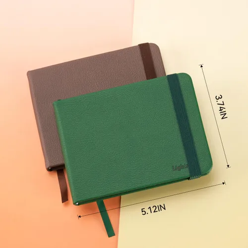 Miniatura 6 de Lightwish Diario de acuarela, 100% algodón, cuaderno de bocetos pequeño de papel de acuarela de prensa en caliente 4.96" x 3.62", 20 hojas Verde