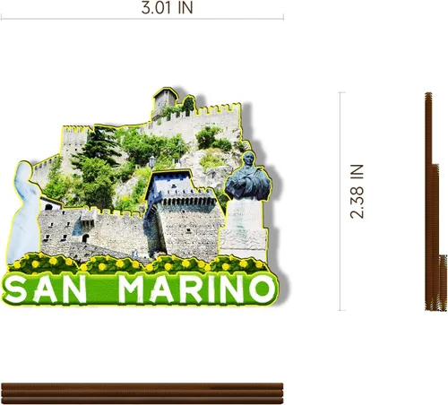 Miniatura 3 de Imán de madera 3D de San Marino Europa para nevera, recuerdos coleccionables, decoración hecha a mano, artesanías 3